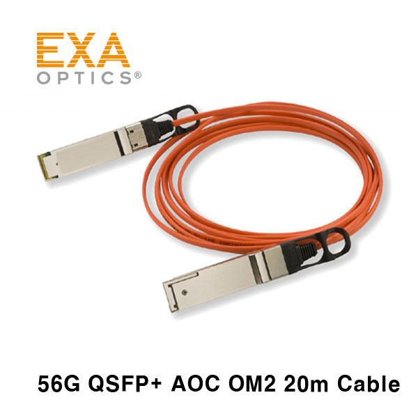 [EXA] 56G QSFP+ AOC 20M OM2 光ファイバ ケーブル