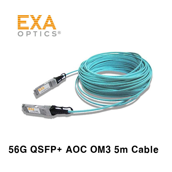 [EXA] 56G QSFP+ AOC 5M OM3 光ファイバ ケーブル