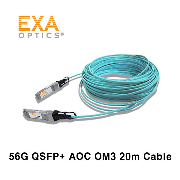 [EXA] 56G QSFP+ AOC 20M OM3 光ファイバ ケーブル