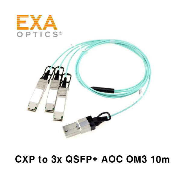 [EXA] 120G CXP- 3 x QSFP+ AOC OM3 10m 光ファイバ ケーブル