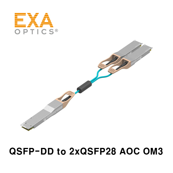 [EXA] QSFP-DD 2x QSFP28 SR4 AOC OM3 xxM 光ケーブル