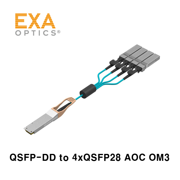 [EXA] QSFP-DD 4x 50G QSFP28 SR4 AOC OM3 xxM Optical Cable