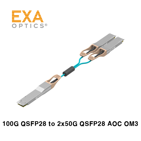 [EXA] QSFP28 to 2x 50G QSFP28 IB FDR AOC OM3 xxM 光ケーブル