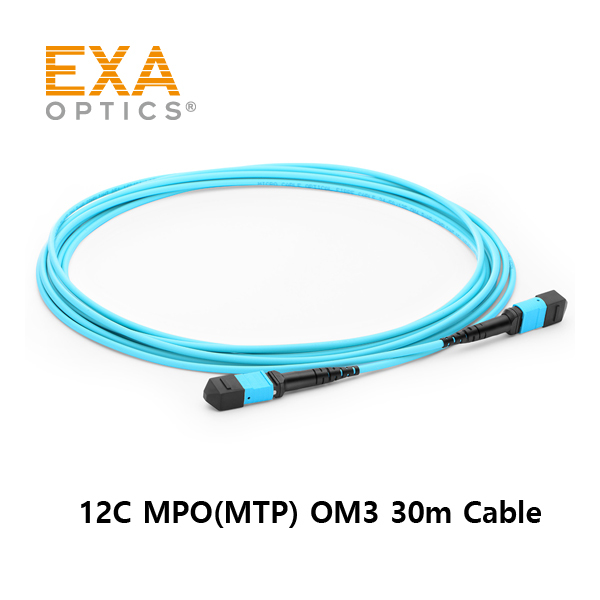 [EXA] 12C MPO(MTP) OM3 30M 光ファイバ ケーブル