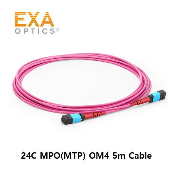 [EXA] 24C MPO(MTP) OM4 5M 光ファイバ ケーブル