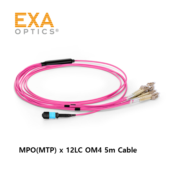 [EXA] 12C MPO-12xLC OM4 5m Optical PatchCord