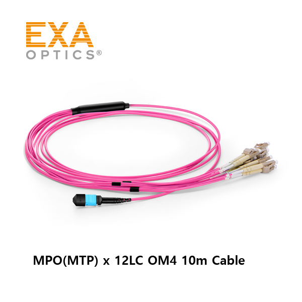 [EXA] 12C MPO-12xLC OM4 10m Optical PatchCord
