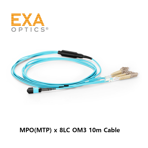 [EXA] 12C MPO-8xLC OM3 10m 光ファイバ ケーブル