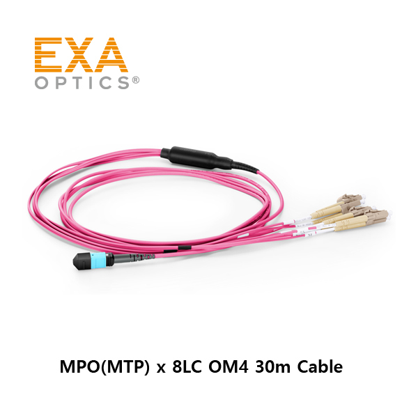 [EXA] 12C MPO-8xLC OM4 30m 光ファイバ ケーブル
