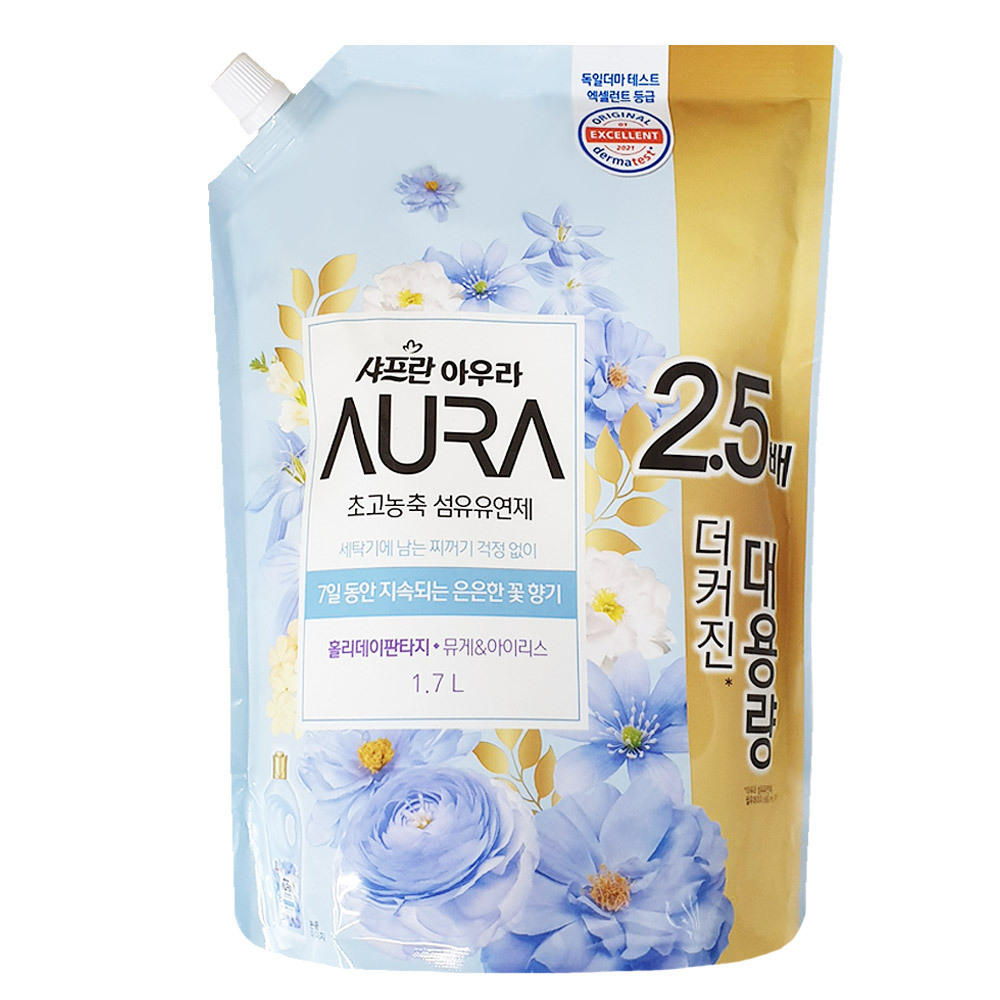 [LG생활건강] 샤프란 아우라 초고농축 섬유유연제 홀리데이판타지 1.7L