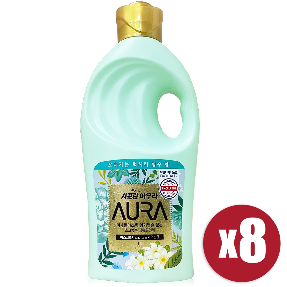 [LG생활건강] 샤프란 아우라 초고농축 섬유유연제 스모키머스크 1L x 8