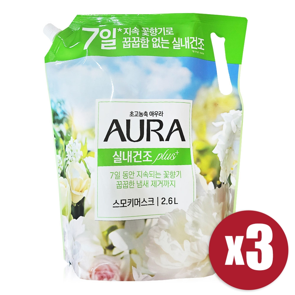 [LG생활건강] 샤프란 아우라 초고농축 섬유유연제 스모키머스크 2.6L x 3