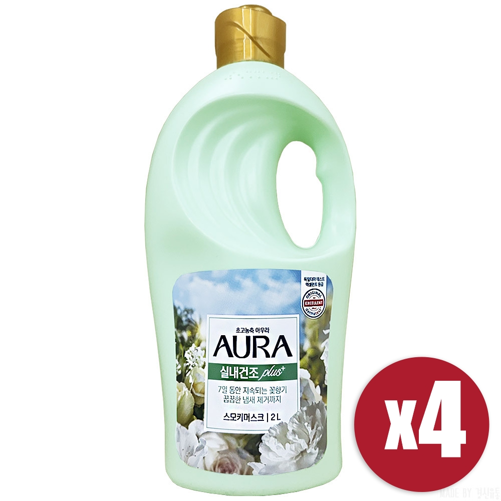 [LG생활건강] 샤프란 아우라 초고농축 섬유유연제 스모키머스크 2L x 4