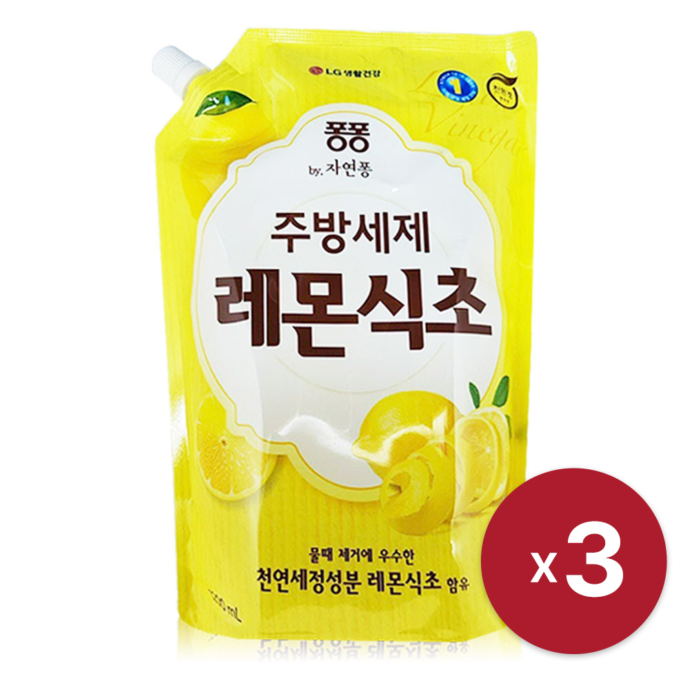 [LG생활건강] 퐁퐁 레몬식초 주방세제 1.2L x 3