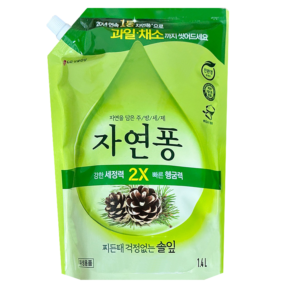 [LG생활건강] 자연퐁 찌든때 걱정없는 솔잎 주방세제 1.4L x 1