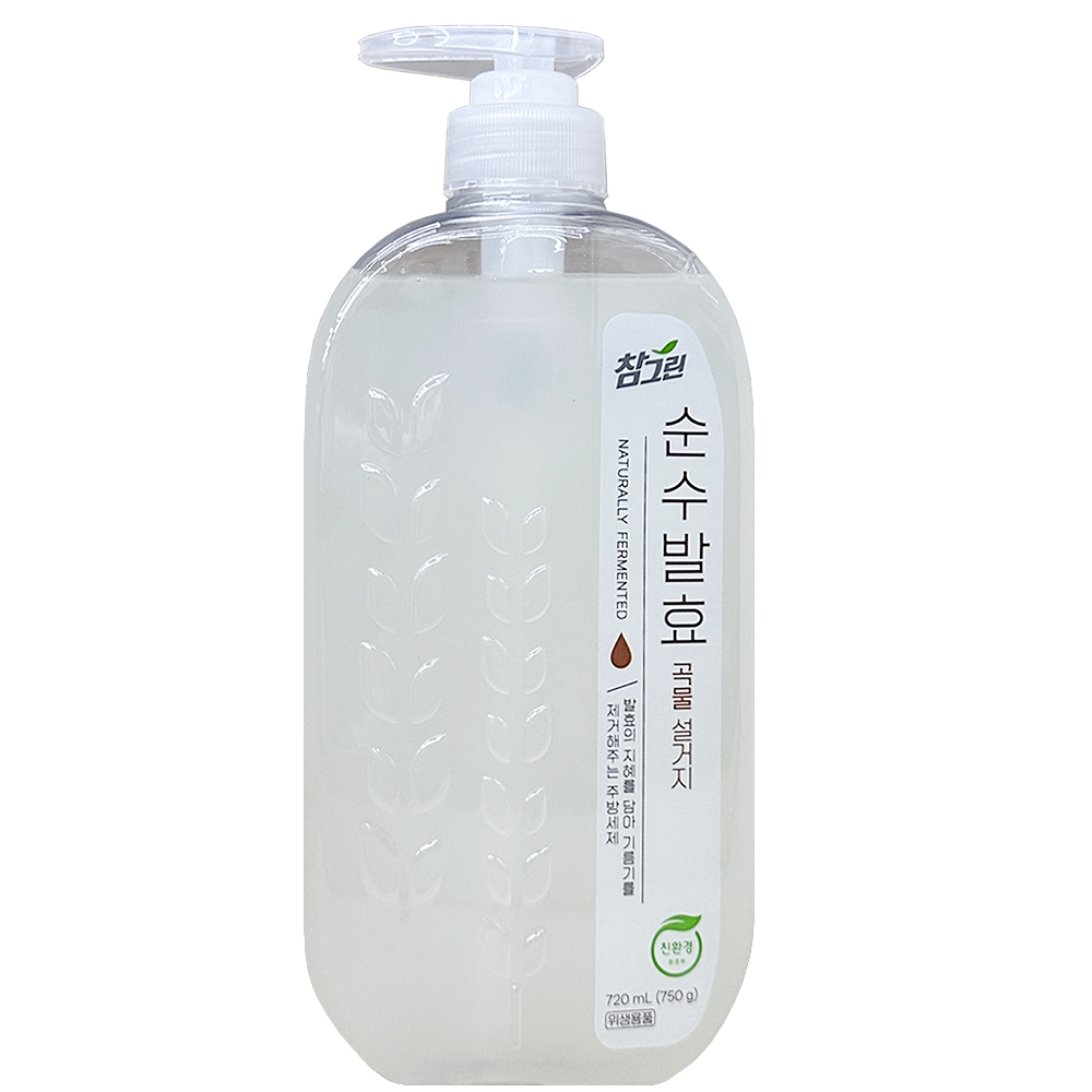 [라이온코리아] 참그린 순수발효 곡물 주방세제 용기 720ml x 1