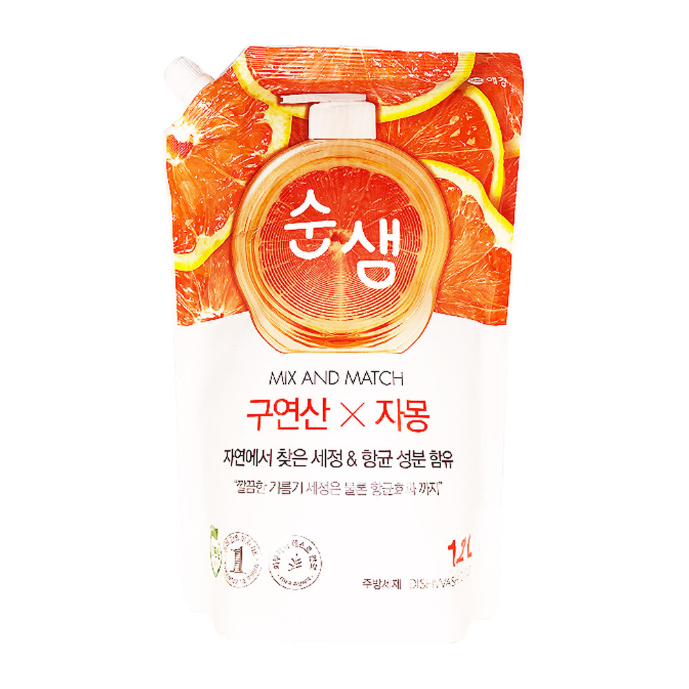 [애경] 순샘 구연산 자몽 주방세제 1.2L x 1
