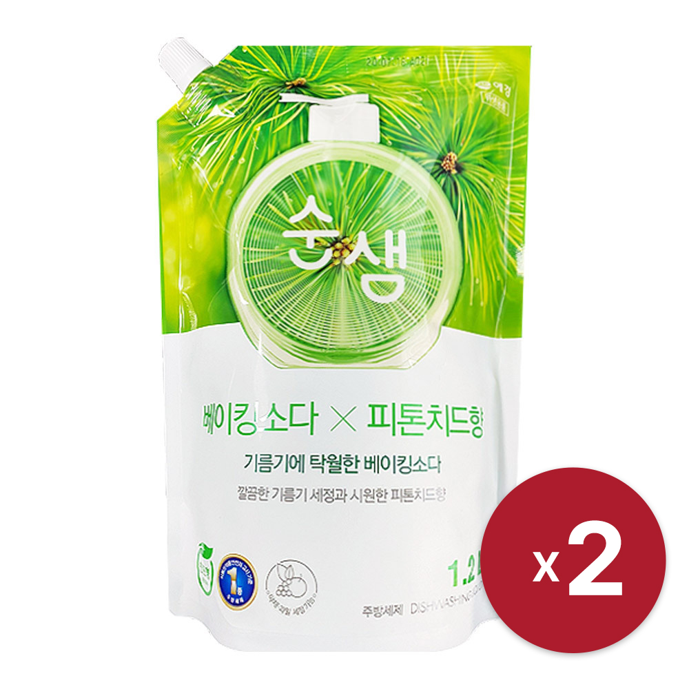 [애경] 순샘 베이킹소다 X 피톤치드향 주방세제 1.2L x 2