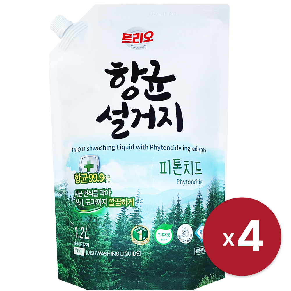 [애경] 트리오 항균설거지 피톤치드 주방세제 1.2L x 4