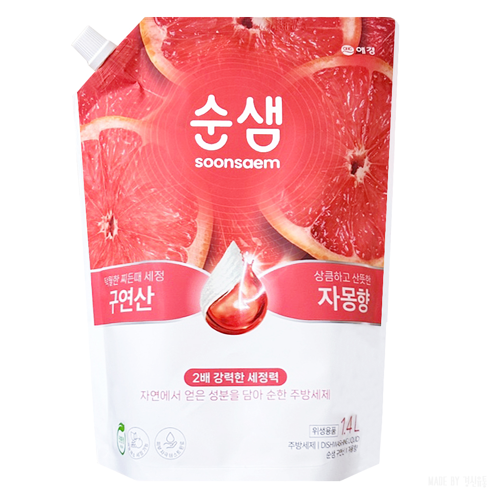 [애경] 순샘 구연산 자몽 주방세제 1.4L x 1
