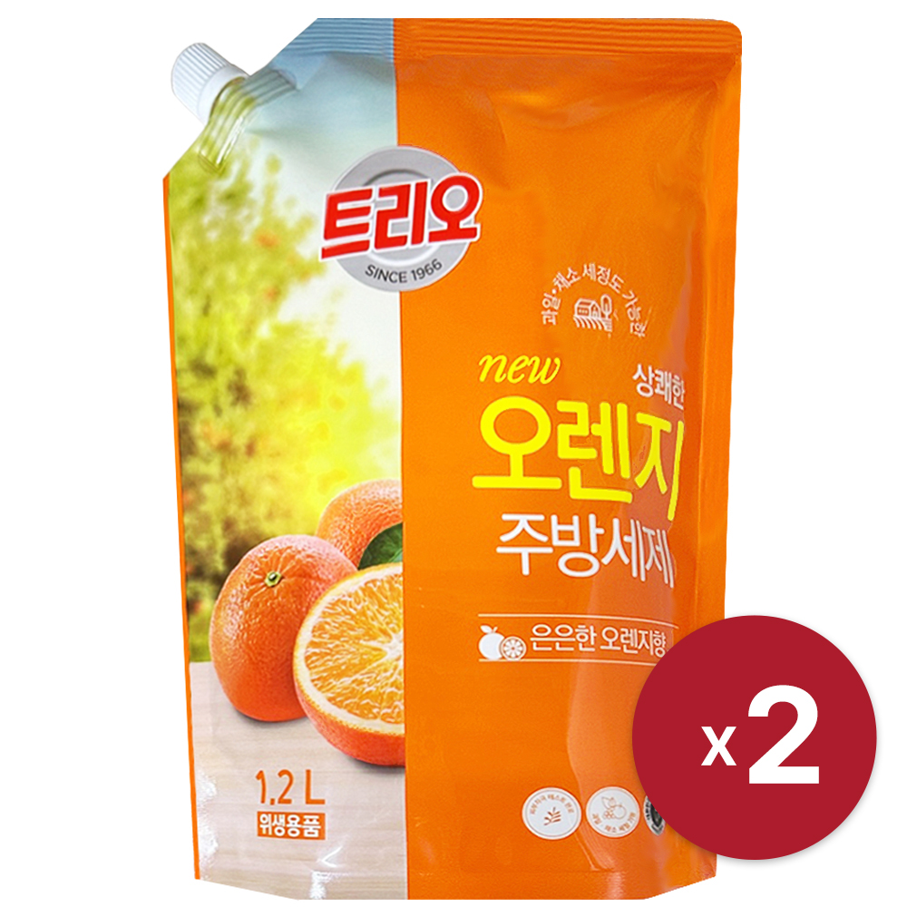 [애경] 트리오 오렌지 주방세제 1.2L x 2