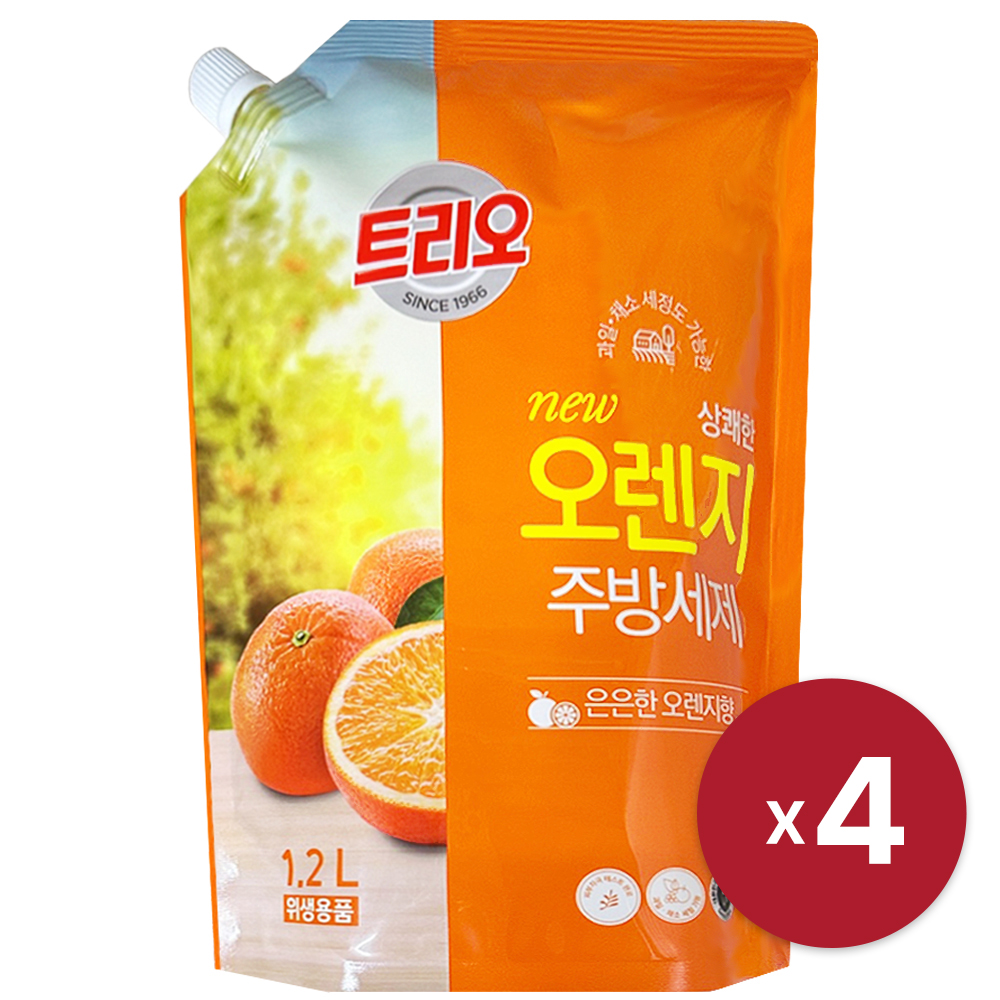 [애경] 트리오 오렌지 주방세제 1.2L x 4