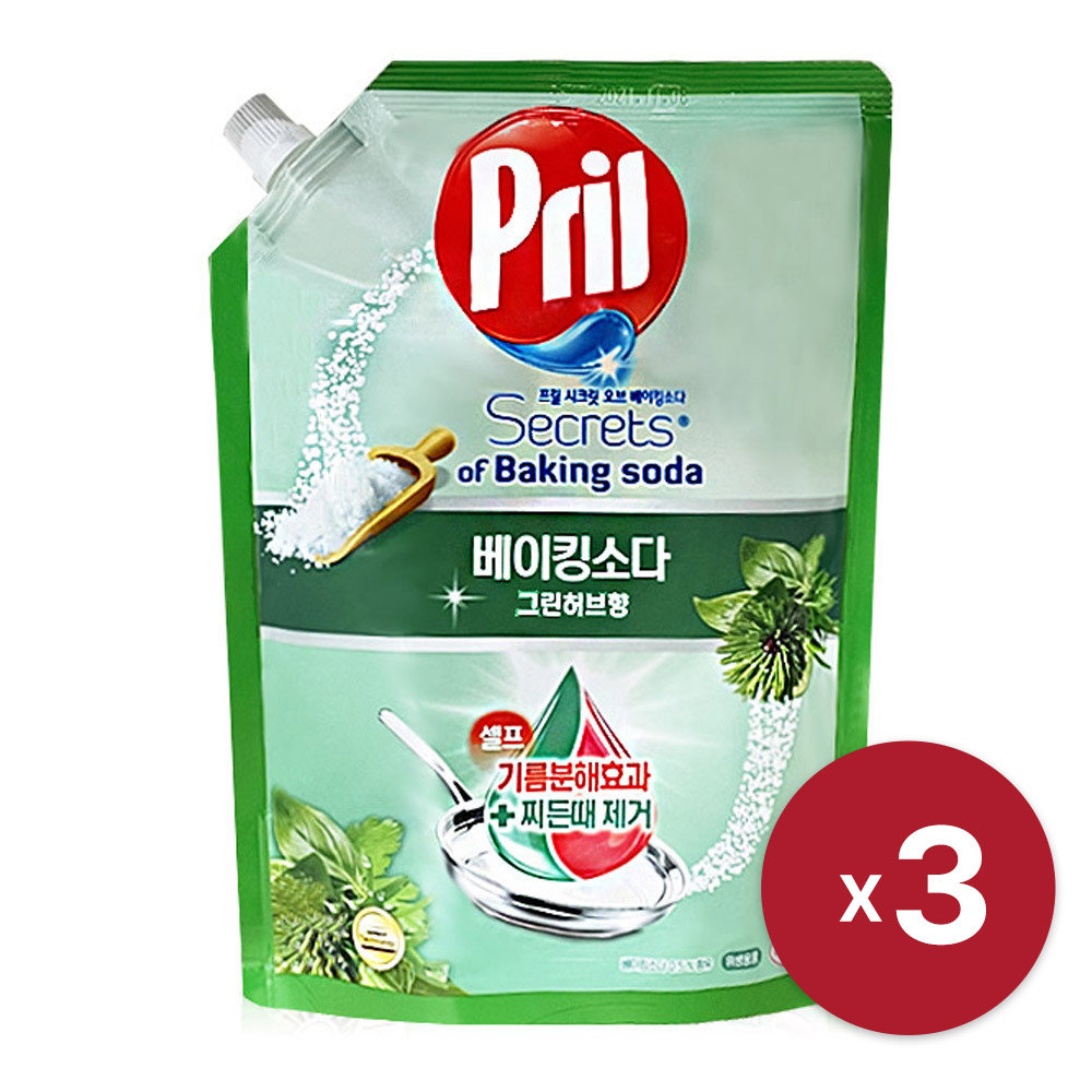 [헨켈] 프릴 베이킹소다 그린허브 주방세제 1L x 3