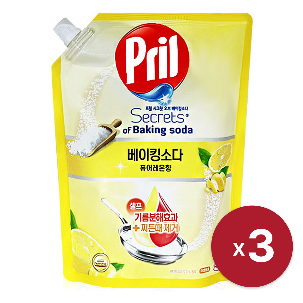 [헨켈] 프릴 베이킹소다 퓨어레몬 주방세제 1L x 3