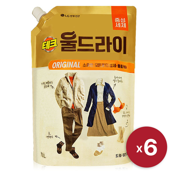 [LG생활건강] 테크 울드라이 오리지널 중성세제 1.3L x 6