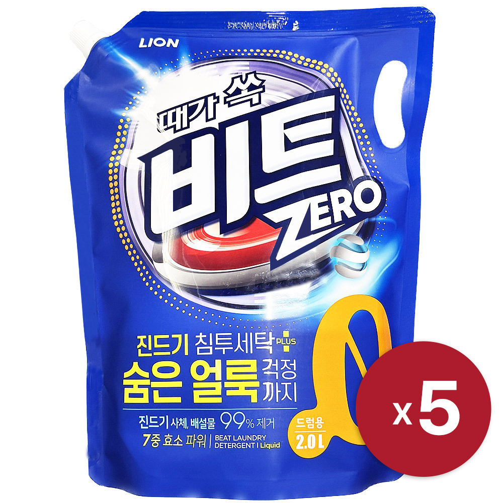[라이온코리아] 비트 제로 액체세제 드럼 2L x 5