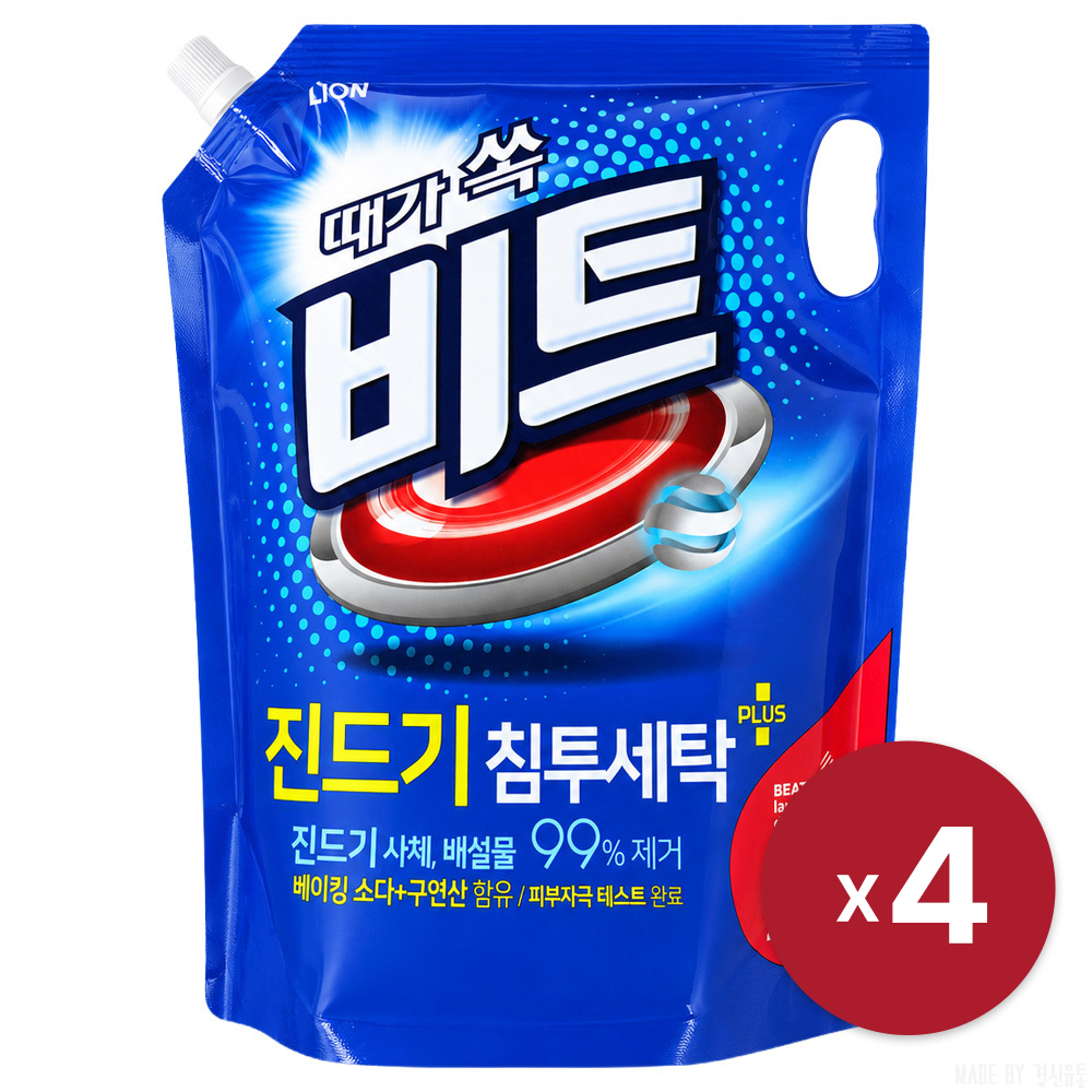 [라이온코리아] 비트 제로 액체세제 일반 2L x 4