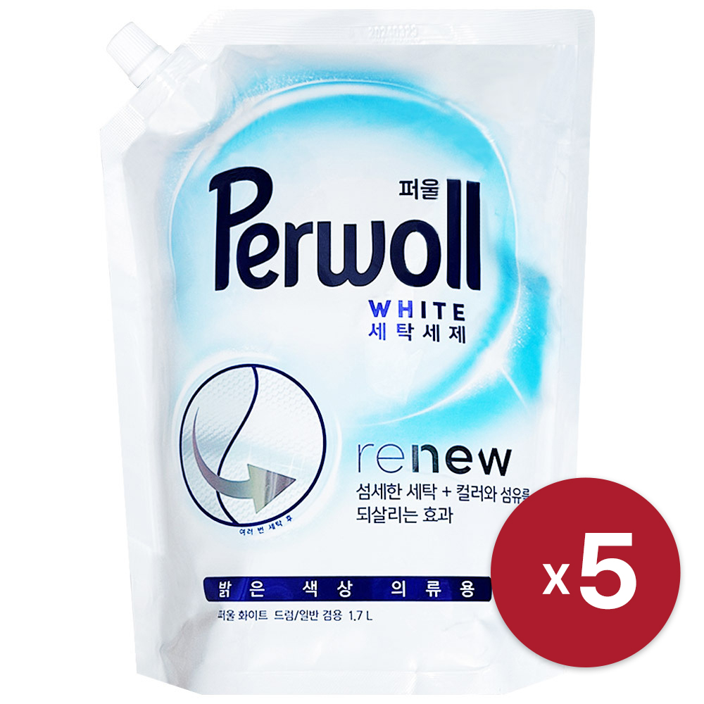 [헨켈] 퍼울 세탁세제 화이트 1.7L x 5
