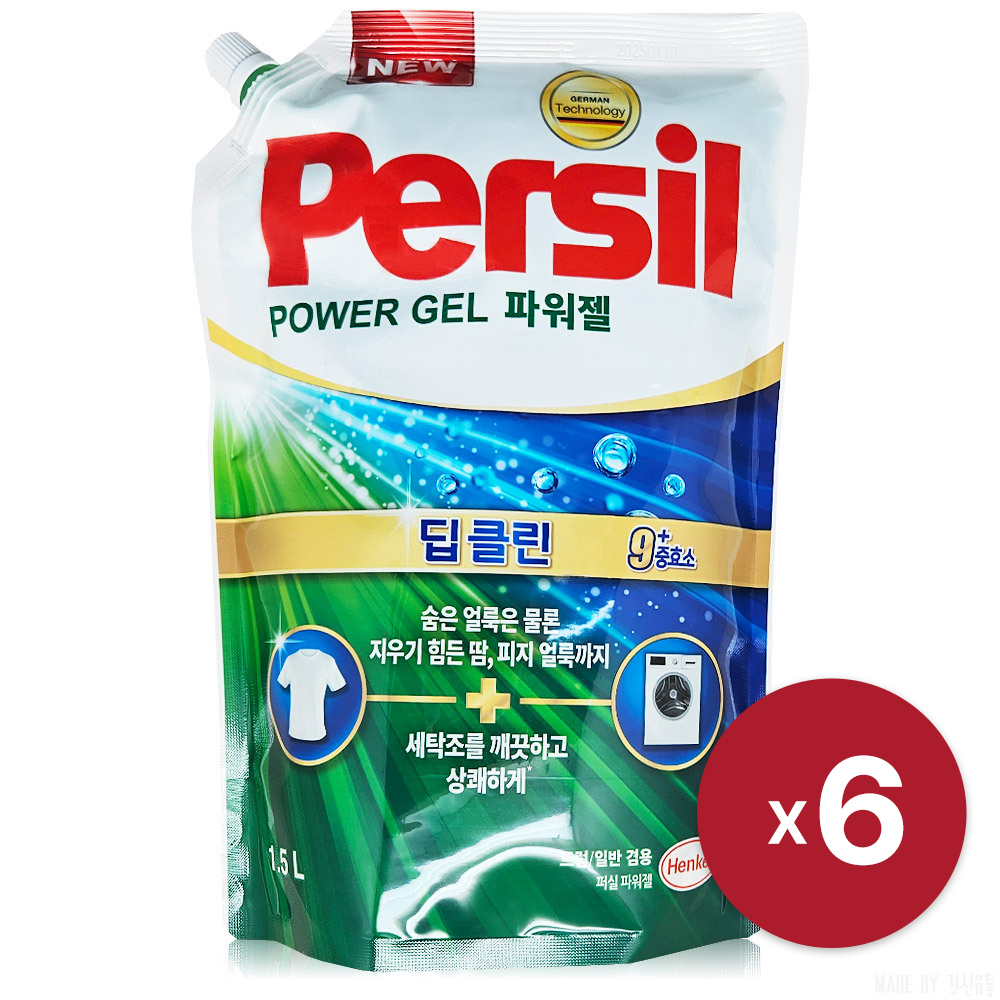 [헨켈] 퍼실 파워젤 딥클린 겸용 리필 1.5L x 6