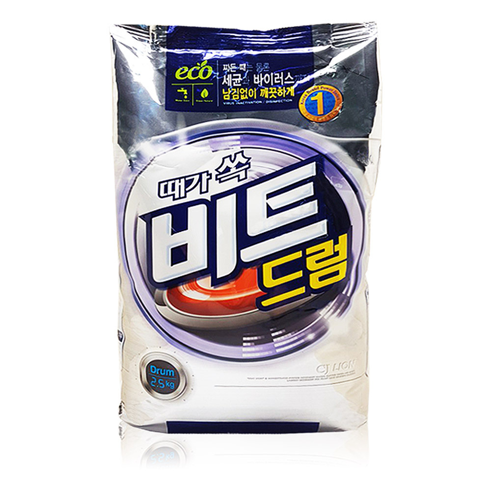 [비트] 때가쏙비트 분말 세탁세제 드럼 2.5Kg x 1 가루세제