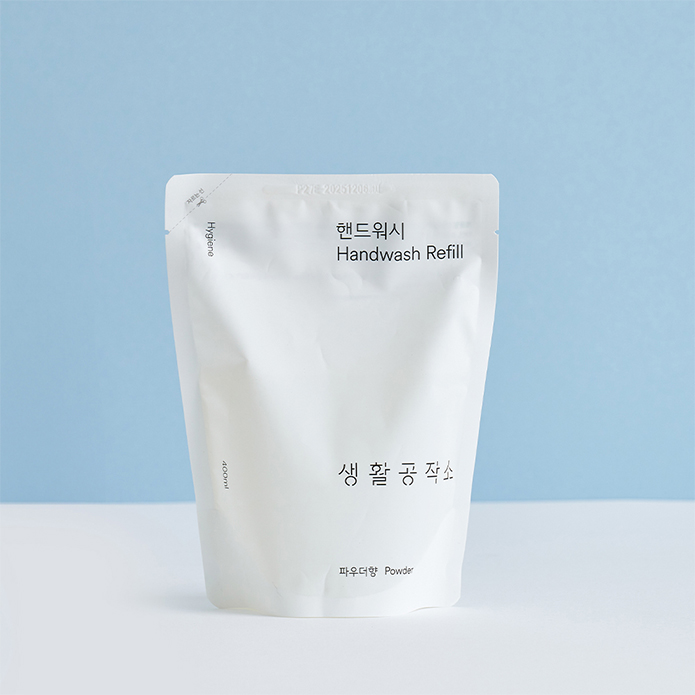 [생활공작소] 핸드워시 손세정제 리필 400ml 파우더향