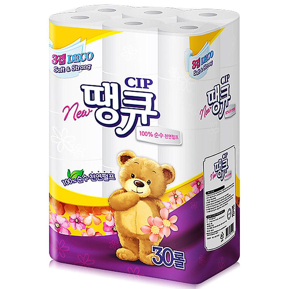 [땡큐] 땡큐 3겹 14m 30롤 x 1 천연펄프 데코