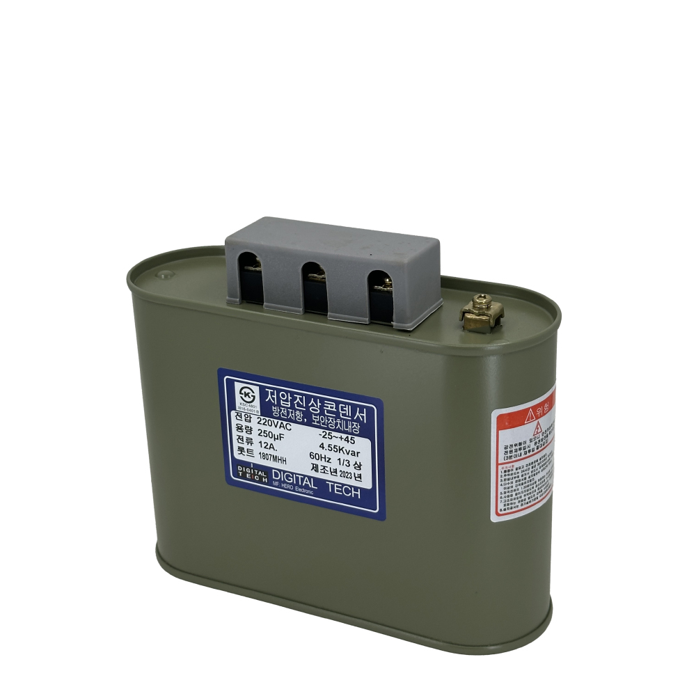 저압콘덴서,저압커패시터,진상콘덴서,저압진상콘덴서,구름컴퍼니,디지털텍,디지털테크,삼화콘덴서,은성콘덴서,뉴인텍,캐패시터,저압진상커패시터,삼화캐패시터,저압진상,자동역률조정기,고조파억제,전력손실경감,은성,오토닉스,일신전기,DTJ220V_250UF,DLE-2B250S/T