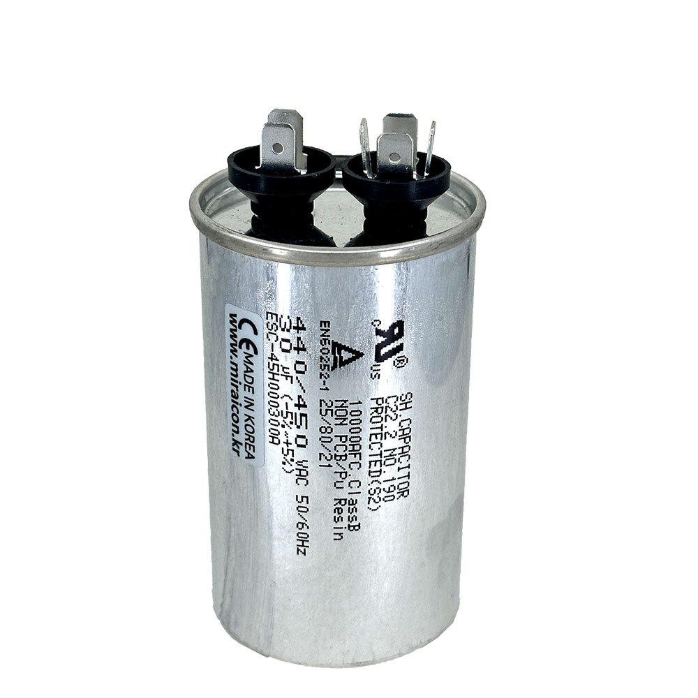 에어컨실외기,에어콘실외기,capacitor,condenser,콘덴서,컨덴서,캐패시터,모터,모타,펌프,실외기,에어컨,에어콘,팬모터,단상,엘지,삼성,캐리어,콤프,팬,캔타입,440 450 VAC 30uf,시밍캔타입,시밍타입,국산,미래콘덴서