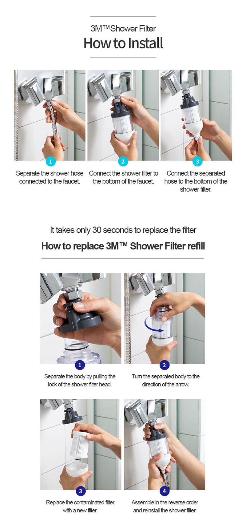 3M HSF-IS Premium Shower Filter Purifying Safe Shower Water Healthy Skin - Điện máy HAPA