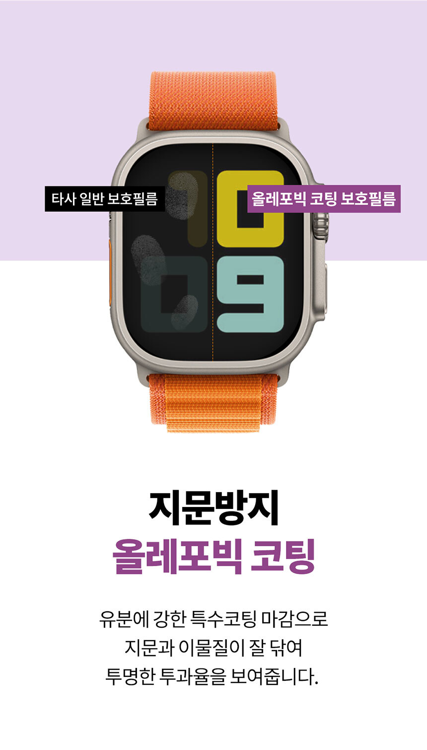 아띠즈 애플워치 울트라 풀커버 강화유리 필름 49mm 상세 이미지 4