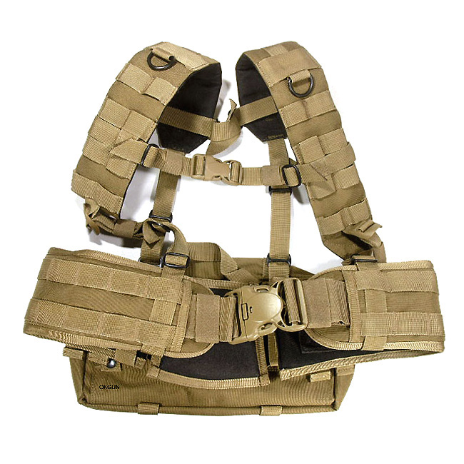 SFG Seal Tactical MOLLE Vtac Battle H Harness Tactical Belt Rig Coyote ...