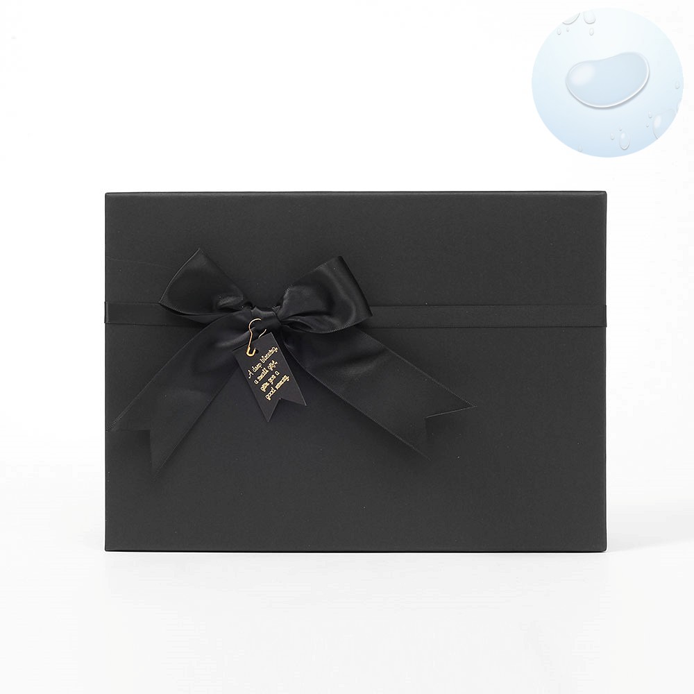 종이 블랙 상자 선물 리본 박스 28x20cm 뚜껑 케이스 고급 선물 상자 gift box