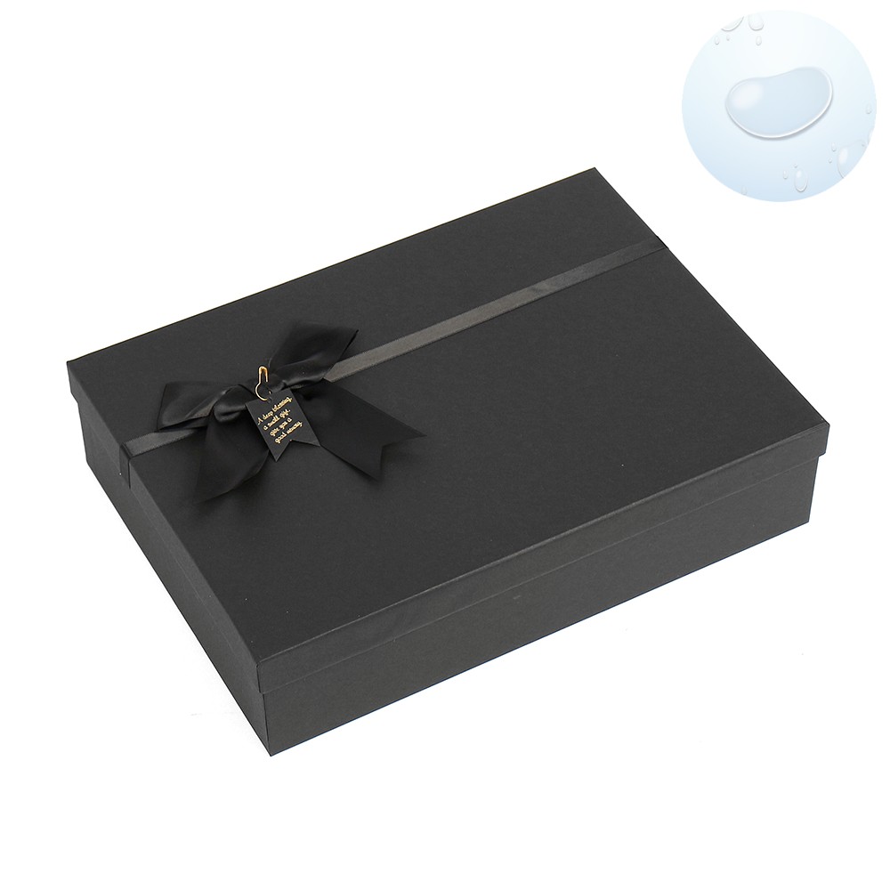 Oce 종이 블랙 상자 선물 리본 박스 35.5x25cm 뚜껑 케이스 포장 박스 사각 기프트백