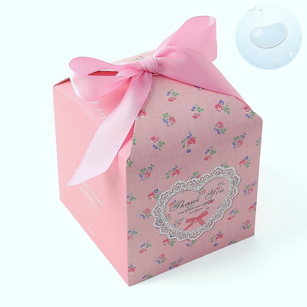 종이 포장 리본 상자 선물 박스 핑크플라워 10p 페이퍼 백 크라프트  쇼핑백 패키지 포장지