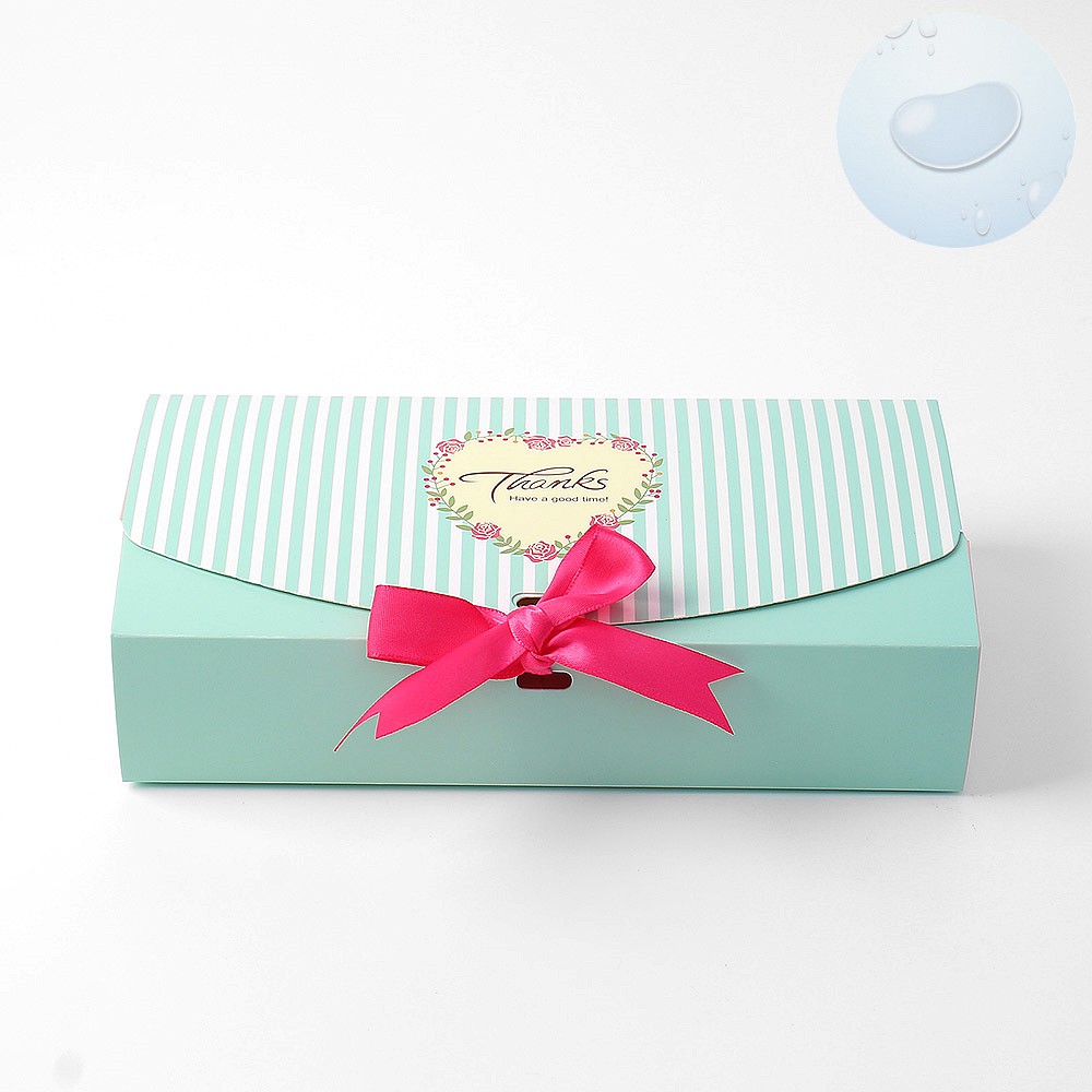 Oce 종이 포장 리본 상자 선물 박스 23x11.5cm 민트 10p 선물 사각 상자 비누 기프트백 뚜껑 케이스