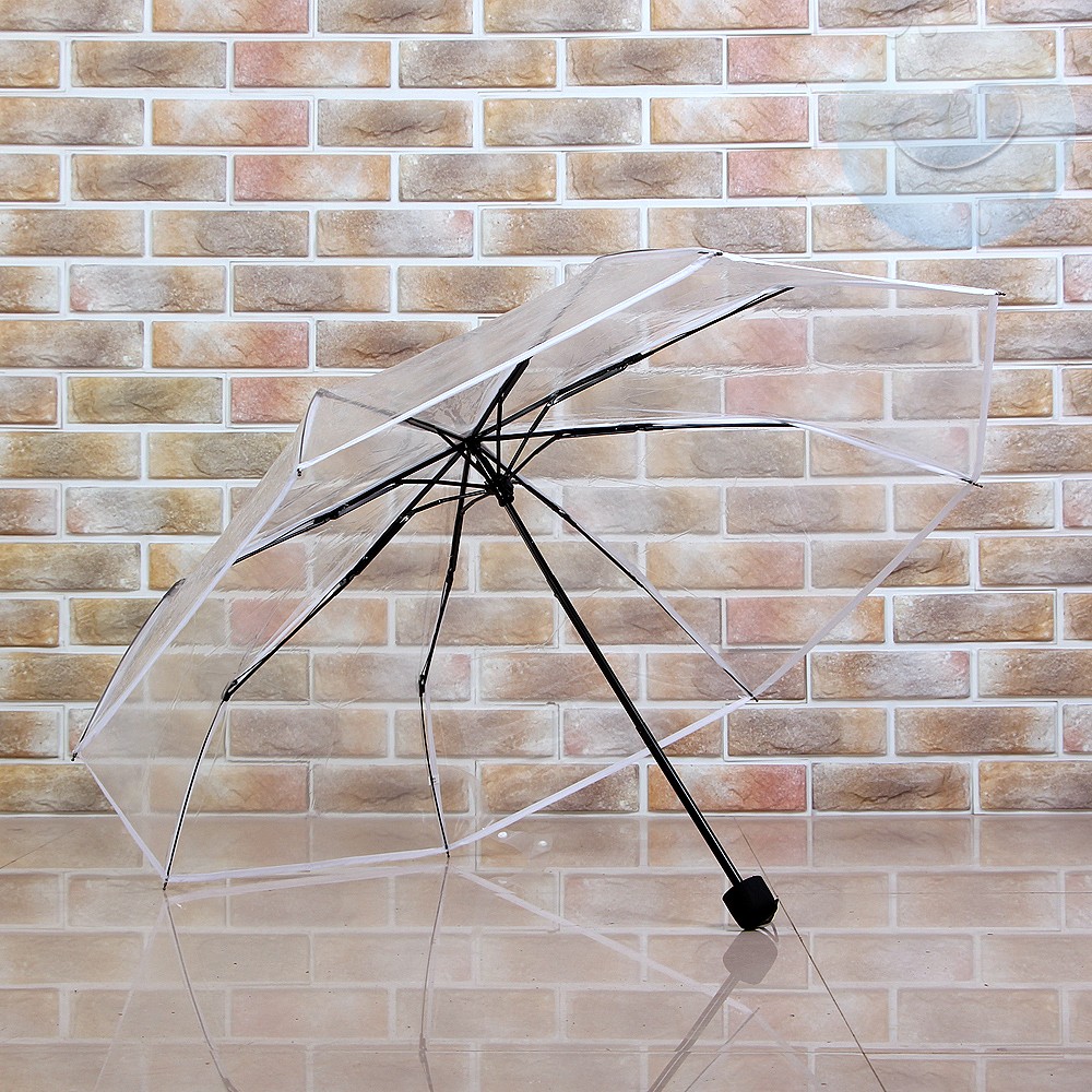 Oce 3단 투명 비닐 안전 우산 어린이 접는 우산 교통 시야 확보 어린이집