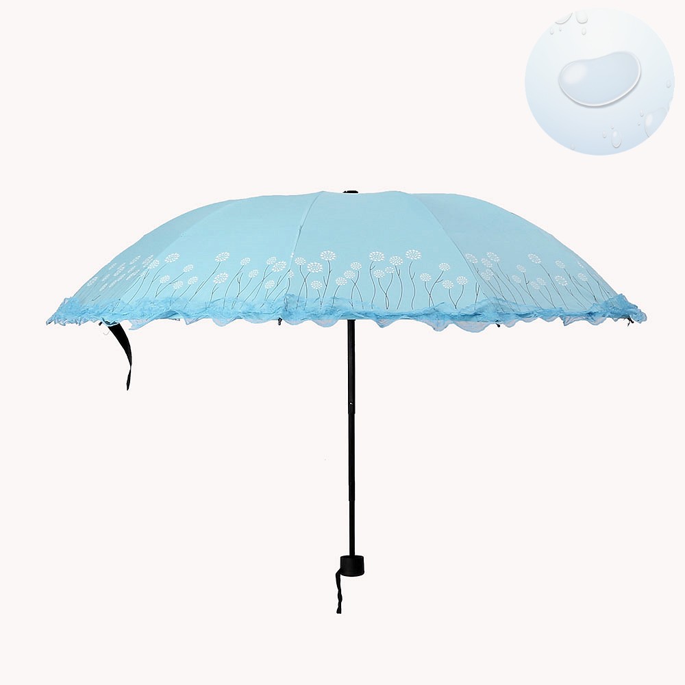 Oce 레이스 3단 완전 자동우산 겸 양산 접이식  가벼운 단우산 예쁜 양우산 접는 암막 우산