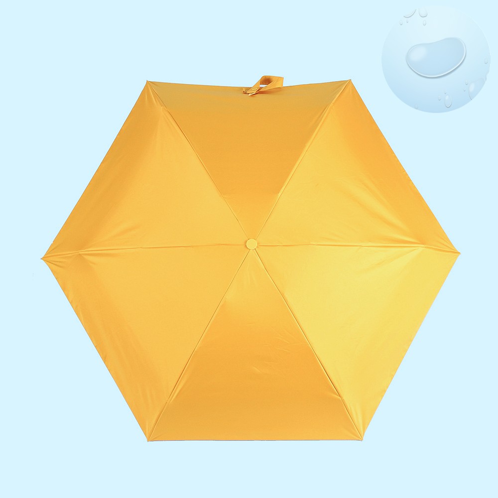 Oce 5단 캡 수동우산 겸 양산 옐로우 휴대용 수동우산 예쁜 양우산 접는 암막 우산