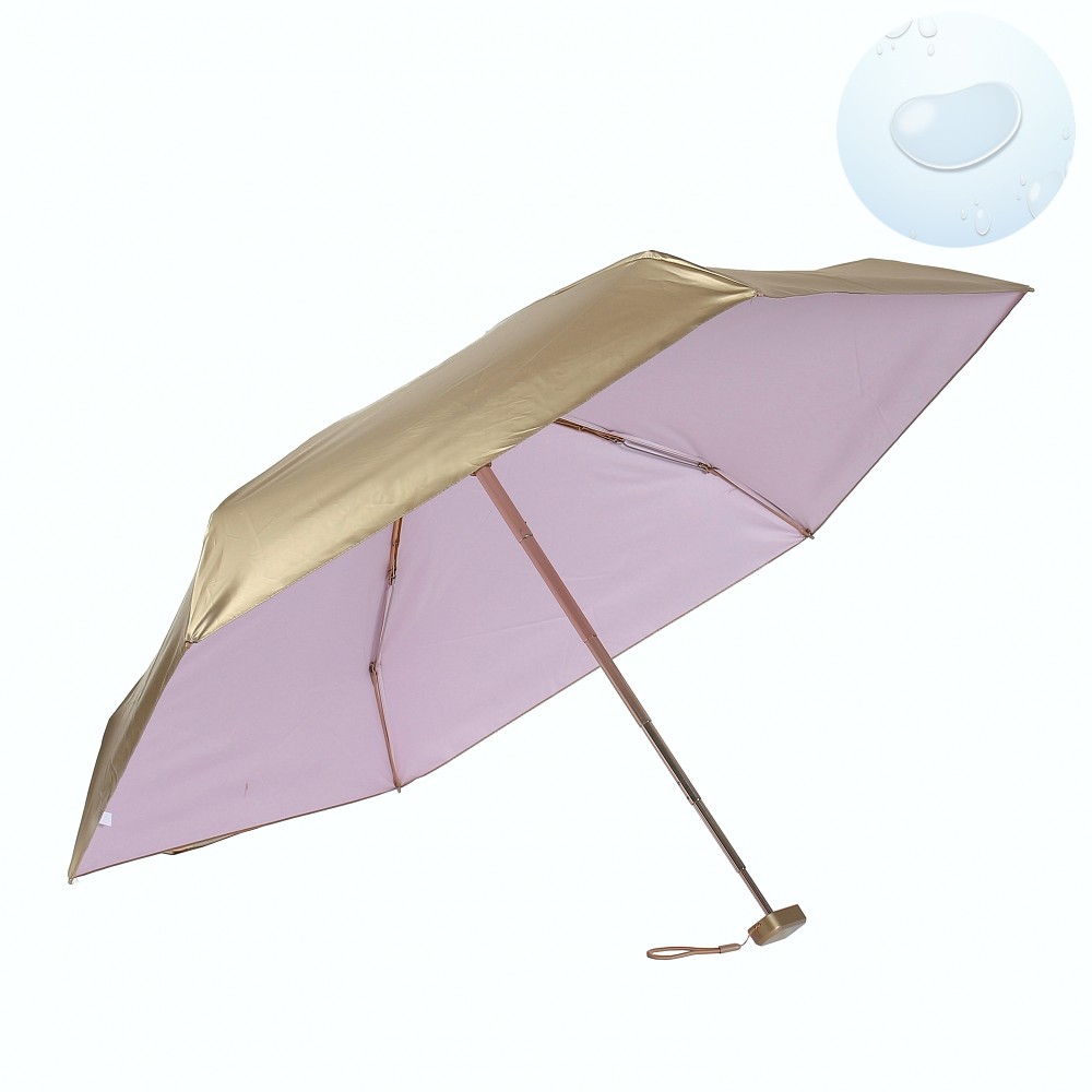 Oce 화이바 암막 6단 초미니 우산겸 양산 골드 핑크 UV 자외선 차단 양산 컬러풀 소형 양우산 비비드 칼라 우산