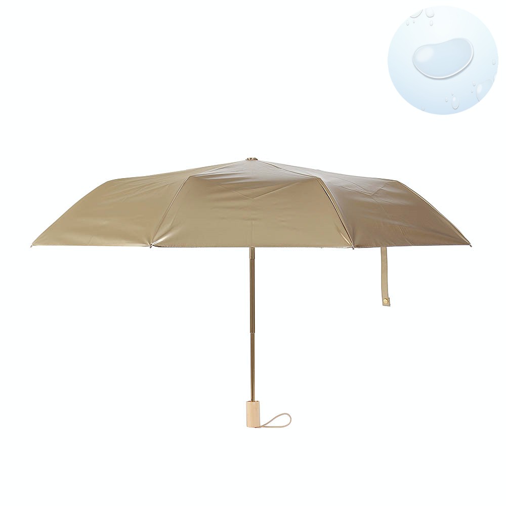Oce 예쁜 3단 수동우산 겸 양산 골드 단감 접는 가벼운 단우산 튼튼한 우양산 초경량 휴대용 양산